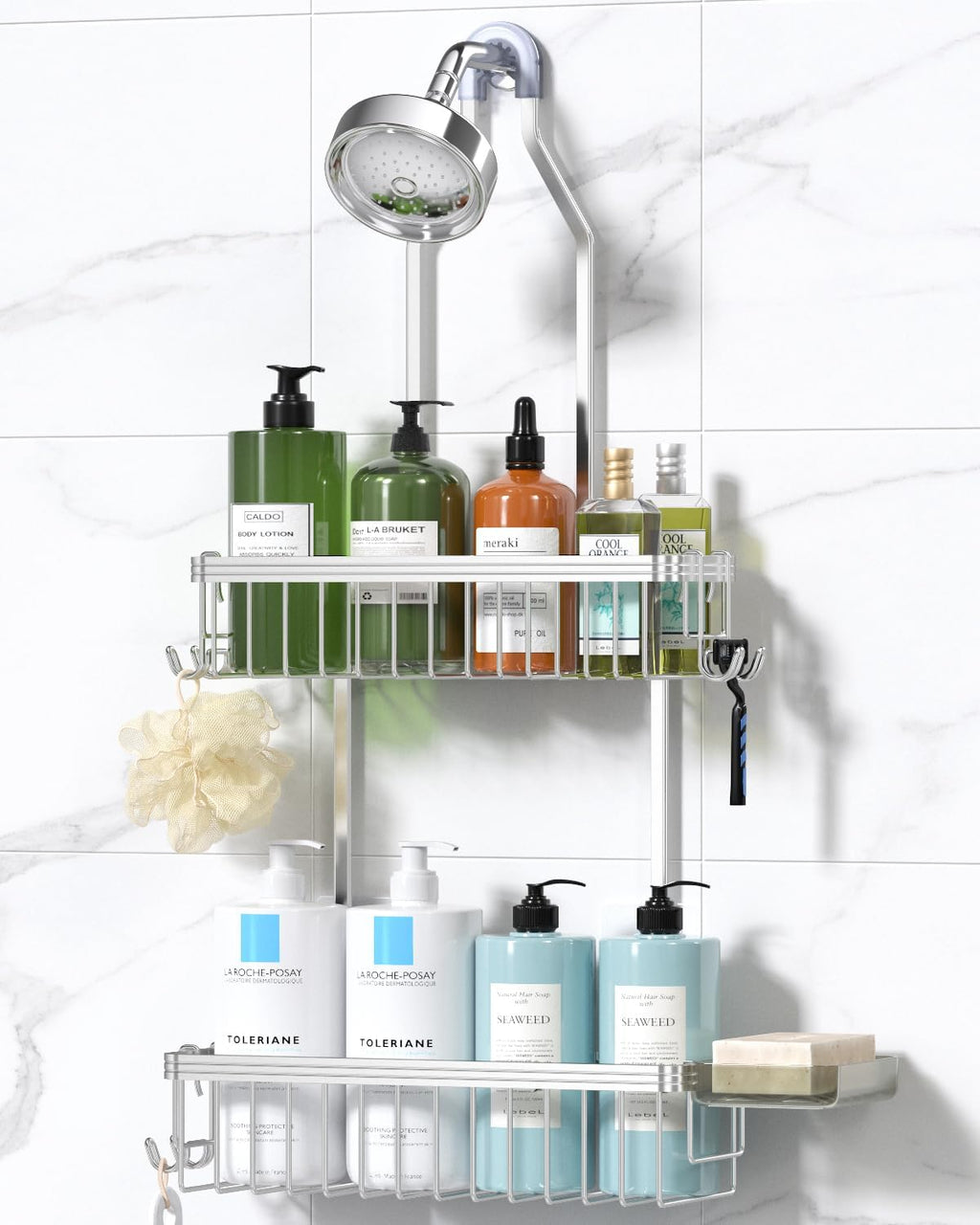 YASONIC 2-Tier Shower Caddy - Space-Saving Hanging Organizer | 3-Pack Corner Storage Solution
