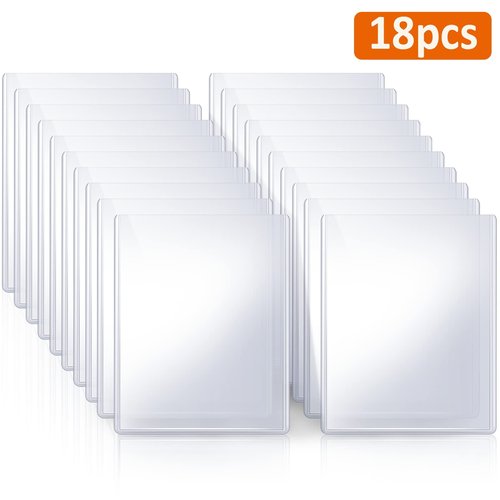 Menu Covers 8.5 x 11, 18 Pack, 2 View Restaurant Menu Covers, All Clear Vinyl Menu Sleeves, Menu Holder, Top-Loading