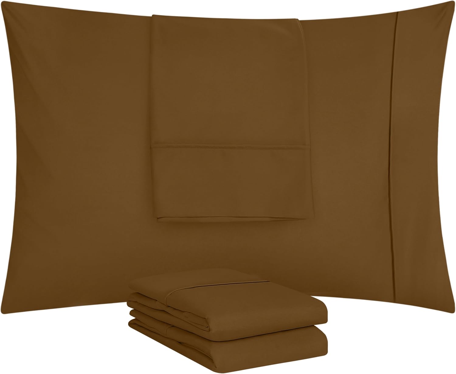 Utopia Bedding King Pillow Cases - 4 Pack - Soft Brushed Microfiber - Fade Resistant 20 X 40 Inches (Mocha)