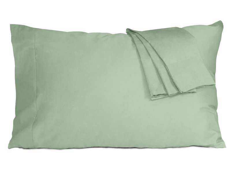 HOMTEC Pillow Cases, King Size Cotton Percale Weave Pillowcases, Pre-Shrunk Breathable and Hypoallergenic Pillowcases, Set of 2 (2 Piece King 20 Inch x 40 Inch, Sage Green)