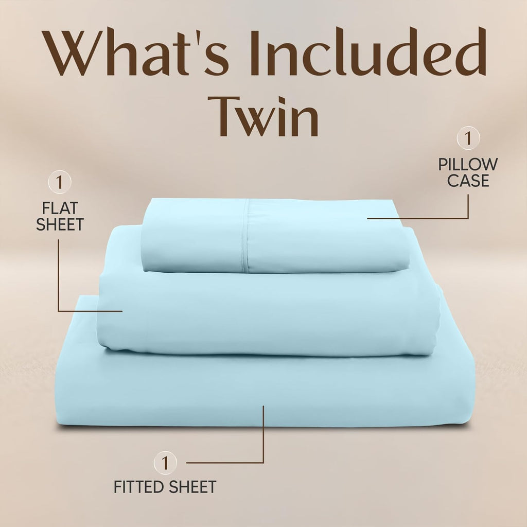 Utopia Bedding Twin Sheet Set - Soft & Breathable 3-Piece Microfiber Bed Sheets | Oeko-Tex Certified (Ice Blue)