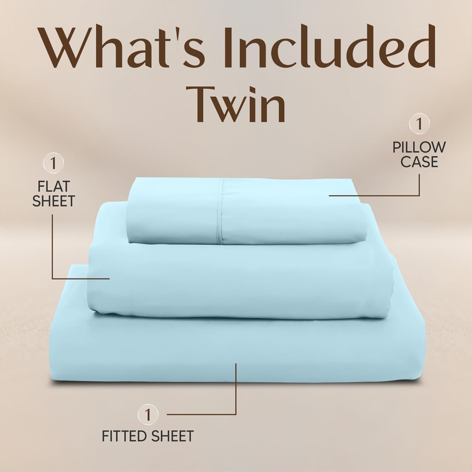 Utopia Bedding Twin Sheet Set - Soft & Breathable 3-Piece Microfiber Bed Sheets | Oeko-Tex Certified (Ice Blue)