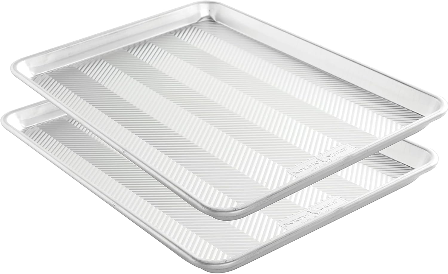 Nordic Ware Prism Baking Half Sheet Set - Durable Non-Stick Design | 2-Pack, Natural Finish