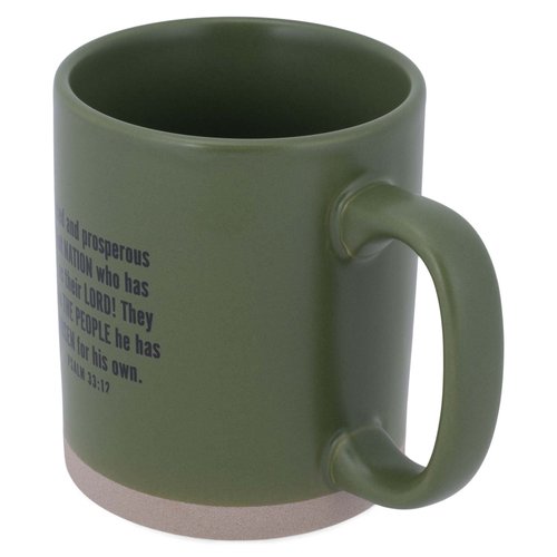 Lighthouse Christian Products One Nation Under God American Flag Green 16 Ounce Ceramic Mug