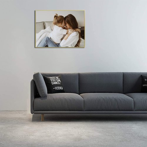 Frametory, 18x24 Aluminum Picture Frame, Real Glass Front, Display 18 x 24 Photo for Wall, 18 by 24 Poster Frame, Hook for Horizontal/Vertical Mount (Gold 1 Pack)