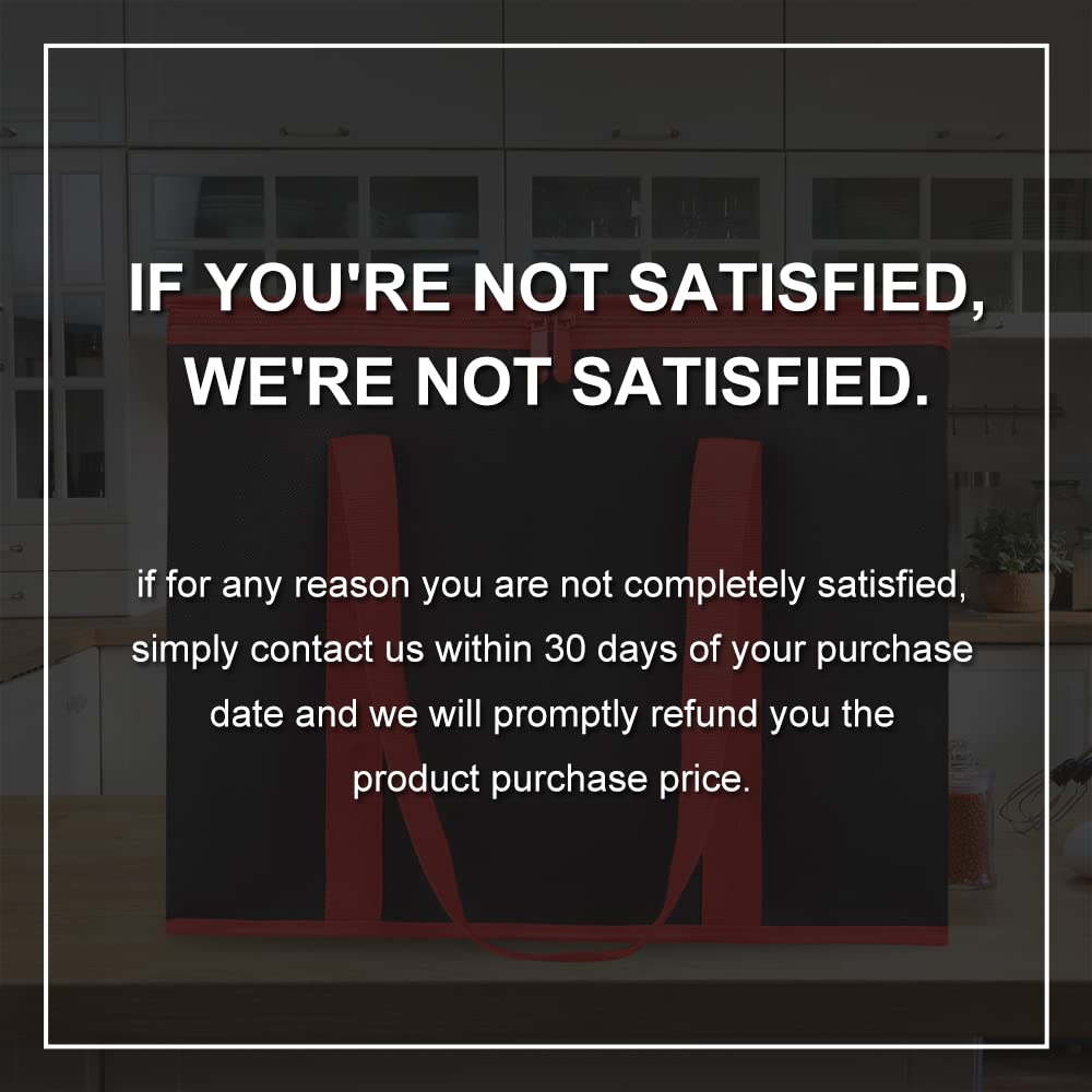 Bodaon Insulated Food Delivery Bag, X-Large Insulated Reusable Grocery Bags with Top, Cooler Bags for Travel/Camping, Catering Shopping Bag for Groceries, Thermal Bags for Cold and Hot Food