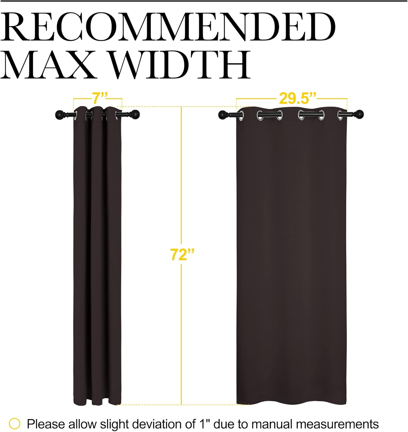 NICETOWN Blackout Curtain Panels - Energy Saving Thermal Insulated Drapes | 34" x 72", Toffee Brown