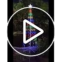 HyDsen 6FT+4FT Multicolor LED Lightshow Cone Wire Christmas Tree with Star Topper
