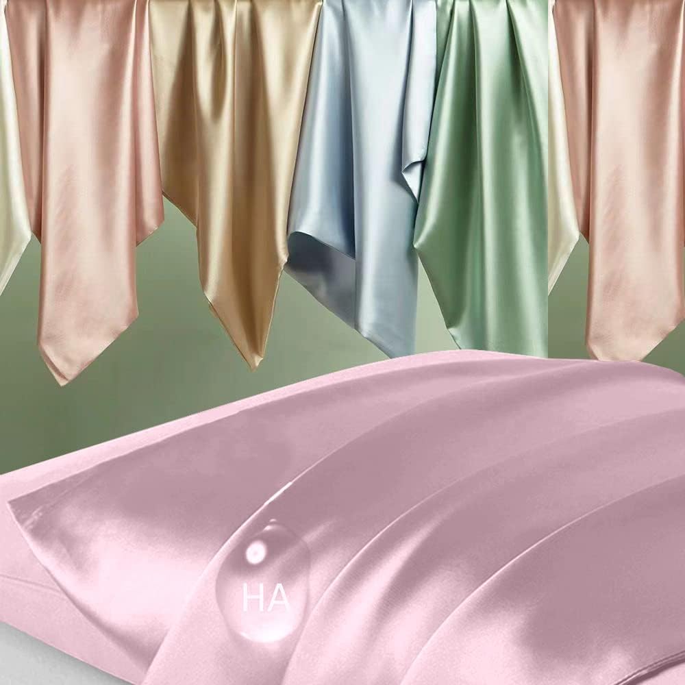 Mulberry Silk Pillowcase Set by Skiennix - Anti-Acne & Hair Care | King Size, Light Pink, 2 Pack