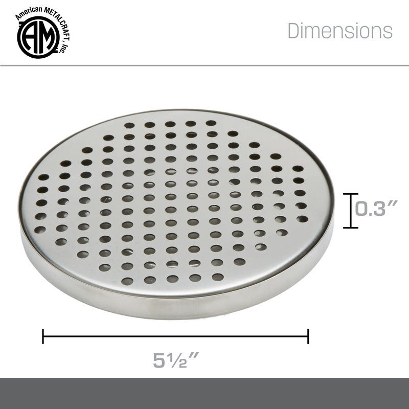 American Metalcraft DT3 Stainless Steel Drip Tray, Round, 5.5"L x 5.5"W x 0.37"H
