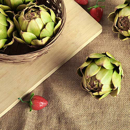 Large Artificial Artichokes - 6-Pack Lifelike Faux Vegetables for Decor