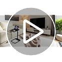 Adjustable C-Shaped TV Tray Table for Couch and Bed, Laptop Snack Desk