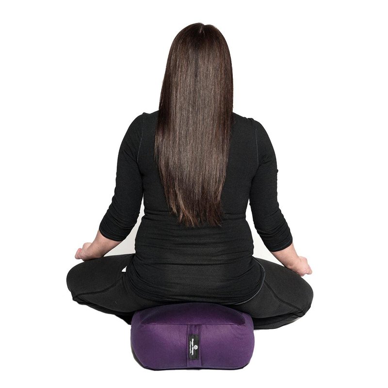 Hugger Mugger Zen Meditation Cushion - Gray - Wider Base, Use Horizontally or Vertically, Buckwheat Filled, Durable Fabric, Handmade in USA