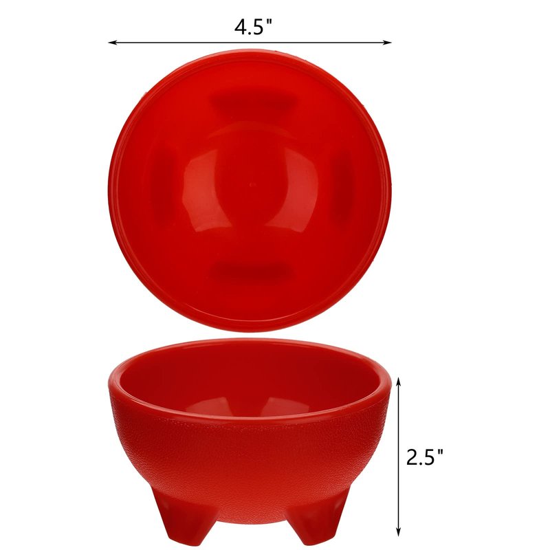 ZEAYEA 18 Pcs Salsa Bowls for Party, 4.5" Diameter Plastic Dipping Bowls, 12 oz Thick Mexican Salsa Bowl for Food Serving, Cute Guacamole Bowl for Condiments, Dipping Sauces, Taco, Snack, Multi Color