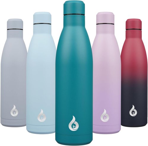 BJPKPK 25oz Insulated Stainless Steel Water Bottle - Reusable Travel Sports Bottle | Keeps Drinks Cold & Hot - Laguna Color
