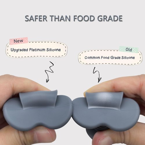 Ginbear Platinum Silicone Baby Spoons - Non-Toxic Self-Feeding Utensils for Infants | 4-Pack in Dark Sage/Ivory