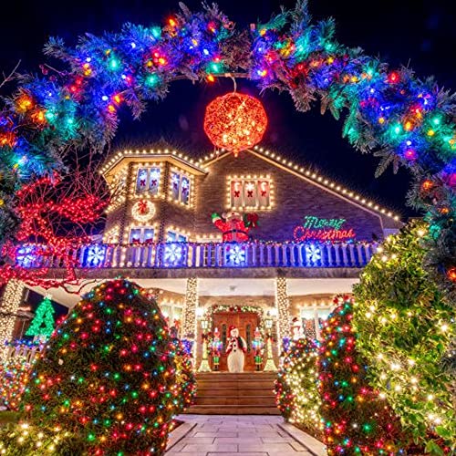 Uptotop 200 Count 40 ft Christmas String Lights, Multicolor 2 Pack | Waterproof Plug-in