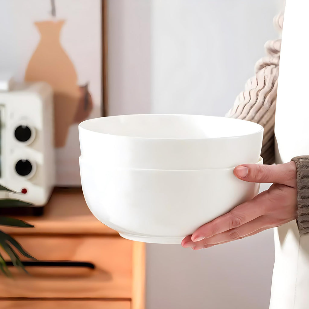 Dyware 40 oz Large Soup Bowl, Pho Bowls, 7-Inch Off-White Porcelain Bowls Set of 4