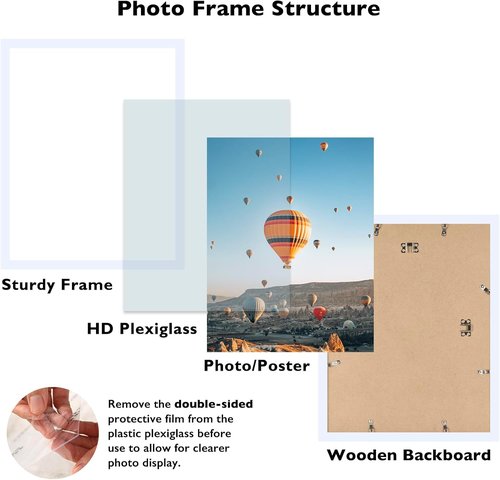 JCJMY 14x19 Picture Frame - Durable White Wall Mount for Horizontal or Vertical Display