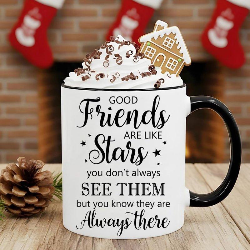 DEKIDOKA Best Friend Birthday Gifts for Women - Friendship Gifts for Women - Mothers Day Gift For Her, Friends Female, Besties - Friend Star Coffee Mugs - Good Friends are Like Stars