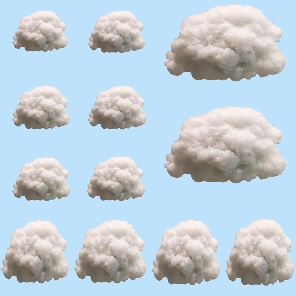 Skiennix 12 Pcs Artificial Cloud Props - 3D Hanging Decorations for Weddings & Parties | Small, Medium, Large