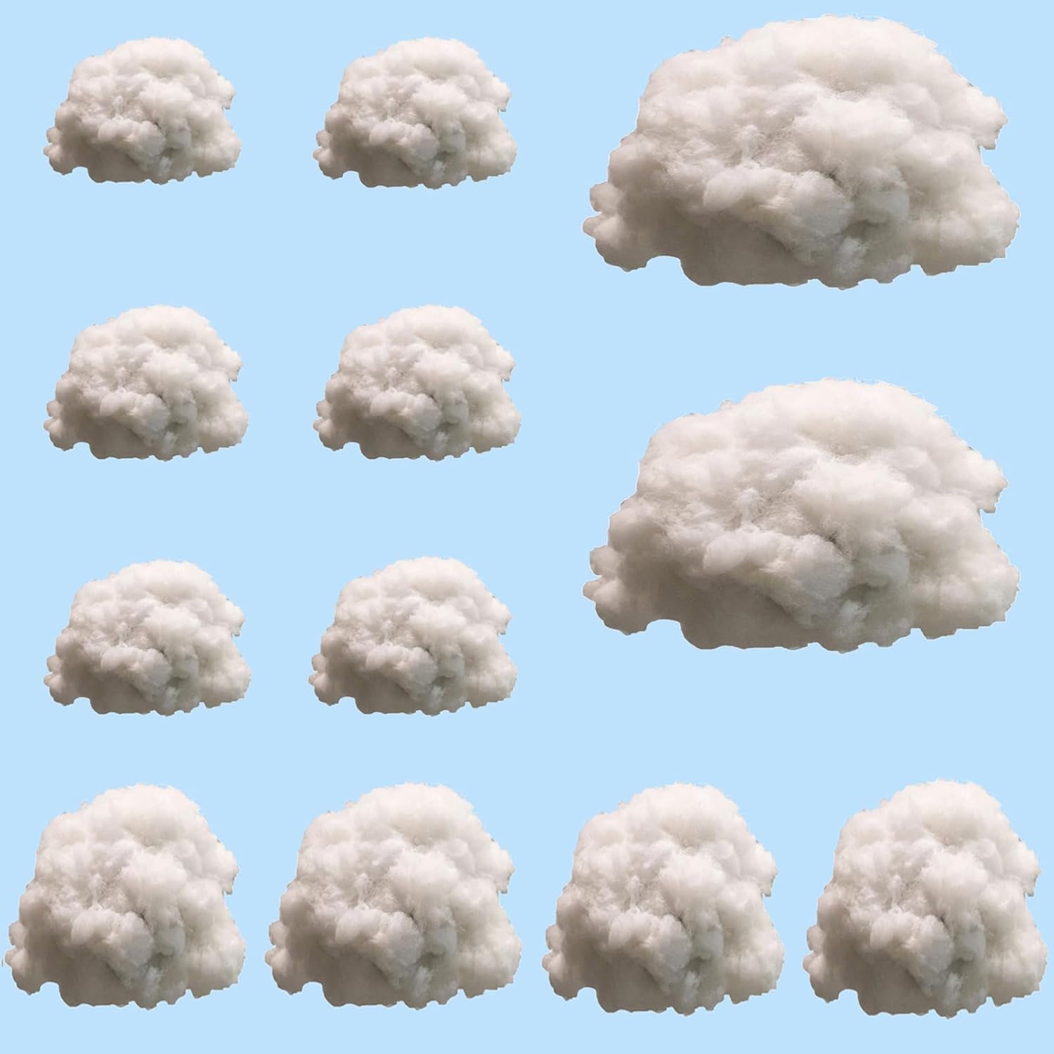 Skiennix 12 Pcs Artificial Cloud Props - 3D Hanging Decorations for Weddings & Parties | Small, Medium, Large