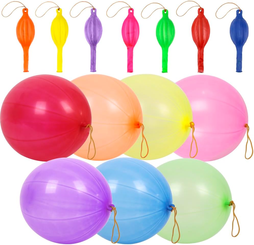 Rubfac Punch Balloons - 30Pcs Heavy-Duty Neon Party Favors for Kids | Exciting Outdoor Fun
