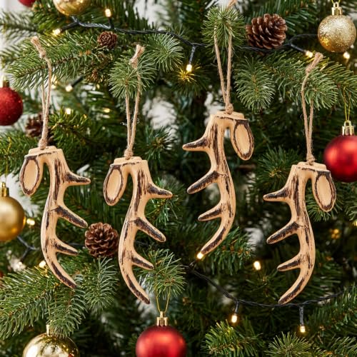 C Style 12 Pcs Artificial Deer Antler Christmas Tree Ornaments Rustic Decor