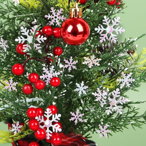 CCINEE 800pcs Snowflake Confetti - 3 Sizes White Glitter Decor for Christmas & Parties