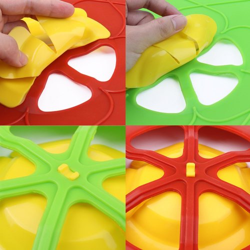 AUSINCERE Spill Stopper Lid, Anti Spill & Boil Over Safeguard, Silicone Pot Cover, Multi-Function Kitchen Tool (11"(Red)+10.2“(Green))