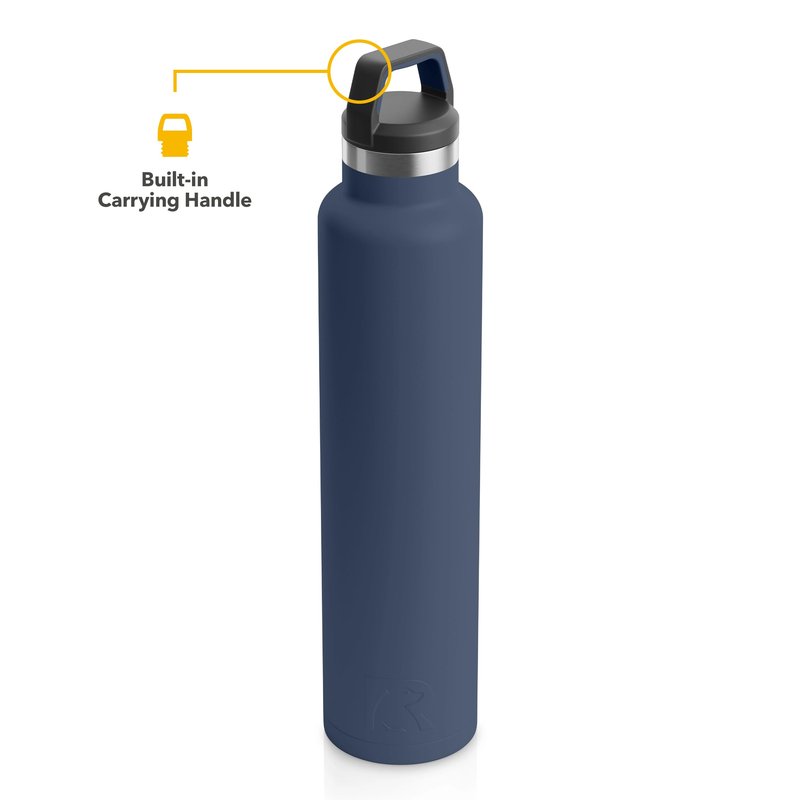 RTIC 26 oz Vacuum Insulated Water Bottle, Stainless Steel Metal, Double Wall, BPA Free, for Hot and Cold Drinks, Navy