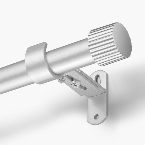 Elegant Curtain Rods by [Brand Name] - 1-Inch Diameter Drapery Rod with Cylindrical Finials | Adjustable 16" to 48" (Silver)