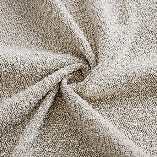 Textured Boucle Throw Pillow Covers 20x20, Pack of 2 - Soft Beige Cushion Covers