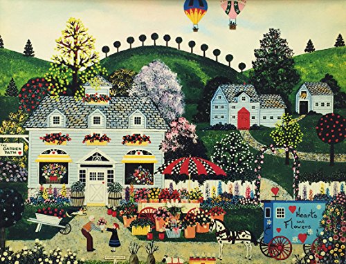 A Profusion Posies Framed Serigraph Art Print, Americana Decor 17" x 19.5"