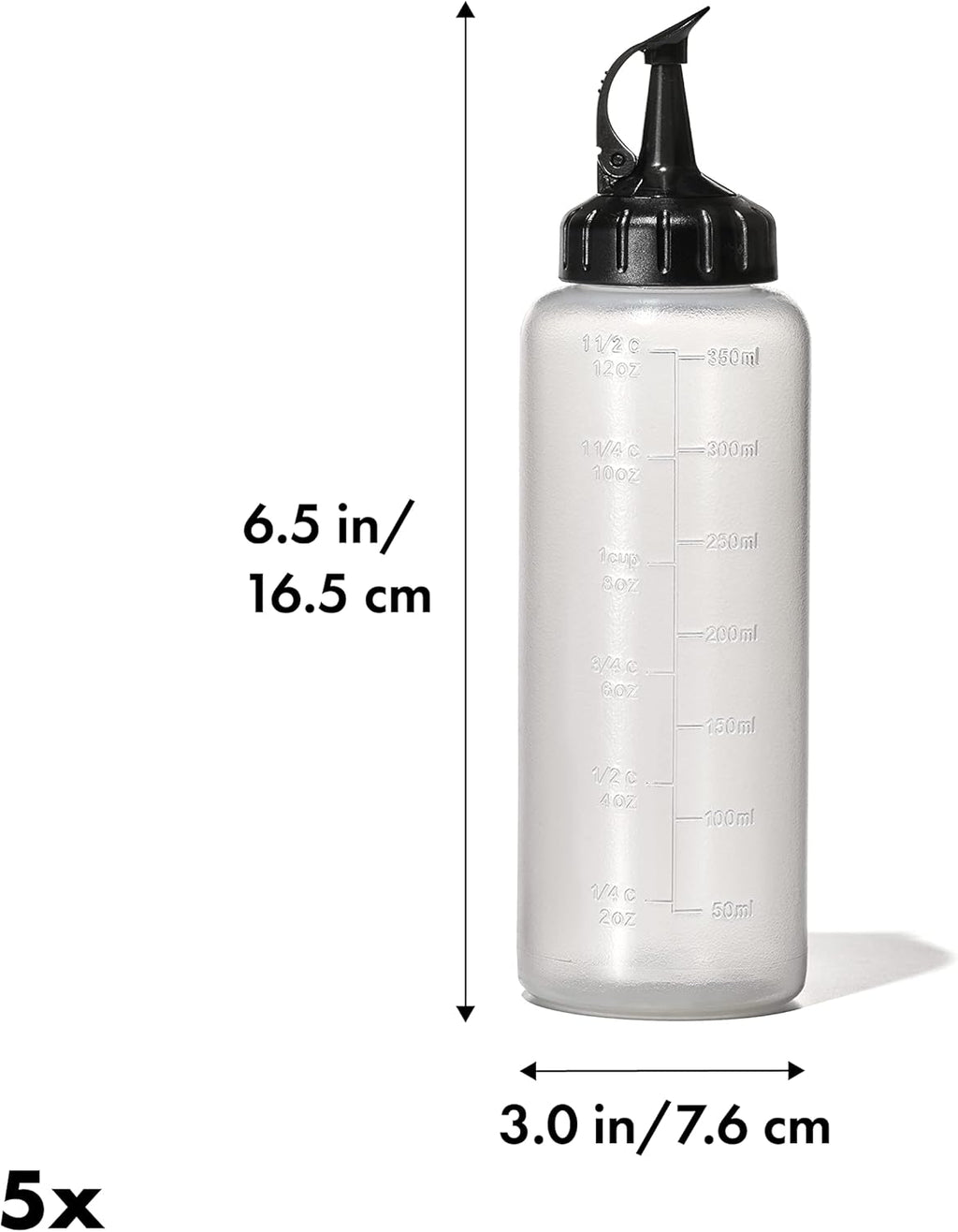 OXO Good Grips Squeeze Bottle Set - Medium 5 Pack for Easy Dispensing and Storage