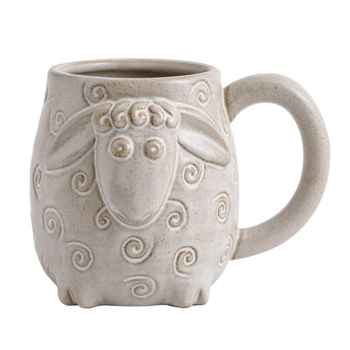 INKRICH Sheep Ceramic Cup (22 Ounce), Sheep Mug Large Ceramic Coffee Mugs Tea Cup, Handcrafted 3D Coffee Mug with Sheep, Novelty Coffee Mugs