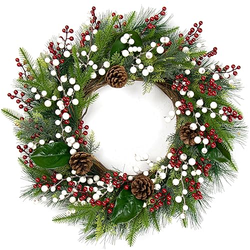 LLZLL Red Artificial Holly Berry Stems 6.5 Inch Christmas Tree Decorations, Pack of 32