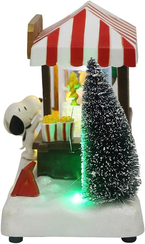 Kurt Adler 7-Inch LED Musical Table Piece - Battery-Operated Peanuts© Design for Festive Decor