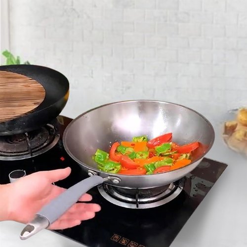 LMSM 3 Pcs Silicone Pot Handle Cover Heat Resistant, Cast Iron Handle Cover Retractable Silicone Pot Handle Sleeve for Cast Iron Frying Pan Handle Holder (1.3 x 7 Inch, M), Gray