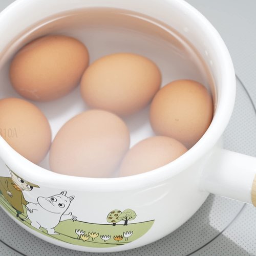 Fuji Horo MTG-15M Single Handled Pot Milk Pan, Induction Compatible, Enamel, 5.9 inches (15 cm), Moomin, Olive