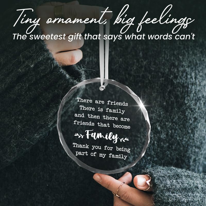 AXIARA Friend Christmas Ornament - Glass Bestie Gift for Women & Men, Variation: Friend Family