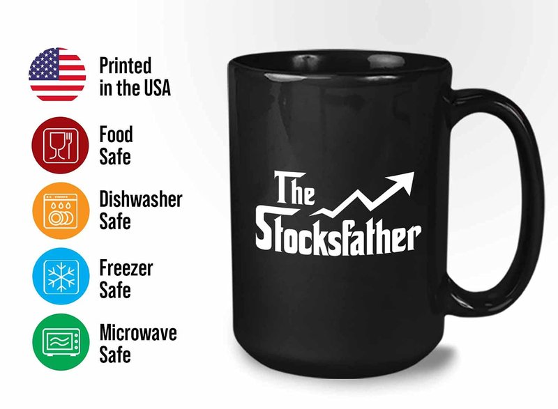 Stock Trader Coffee Mug - The Stocksfather - Investment Stock Market Traders Brokers Financial Adviser 15oz Black