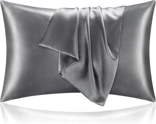 BEDELITE Satin Pillowcase - Super Soft & Cooling for Hair and Skin | 2 Pack, 20"x30" Queen Size, Dark Grey