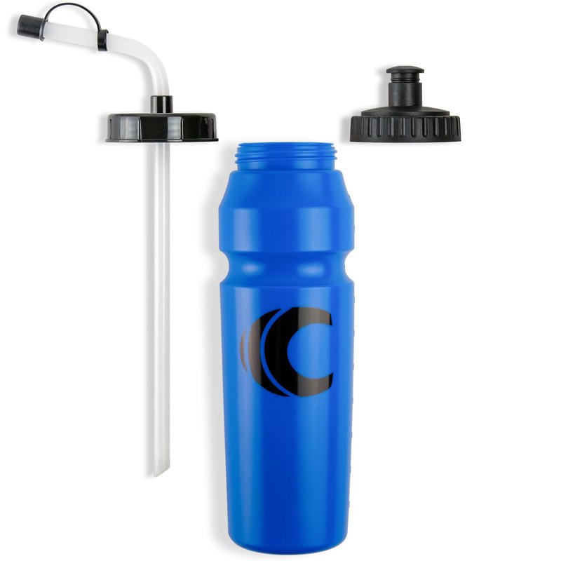 Cannon Sports 1 Liter Sports Water Bottle, BPA-Free, 34 Oz Capacity, Large Mouth, 2 lids (Straw and Squeeze), Great For Helmet Sports Such As Hockey, Lacrosse, Football, Boxing (Royal Blue)