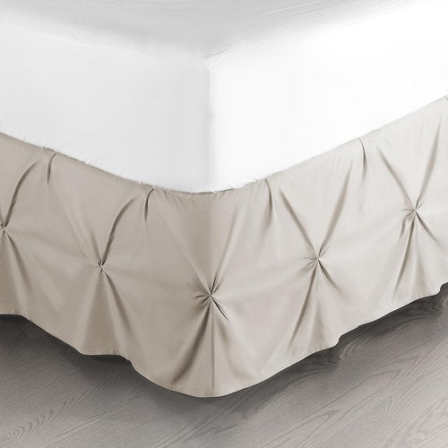 Nestl Linen Bed Skirt Queen Size, Pinch Pleat Queen Bed Skirt, 14" Inch Drop Queen Bedskirt, Hotel Quality Linen Bed Skirts, Premium Microfiber Bedskirt for Queen Bed, Linen Queen Bed Skirt