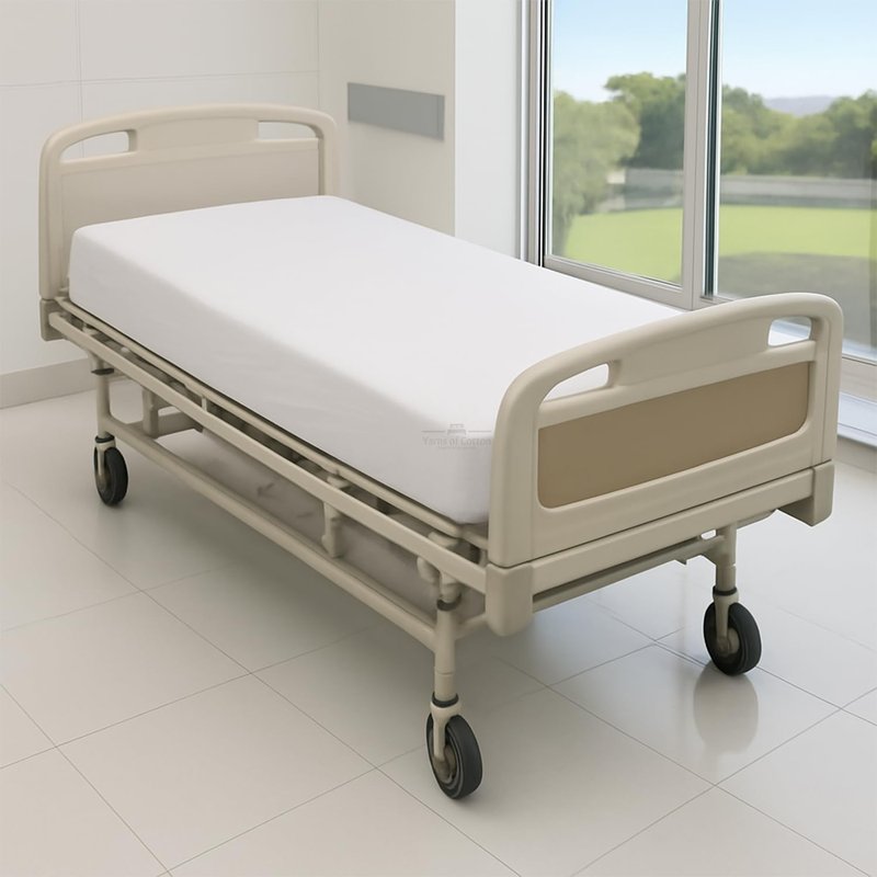 6 Pack Twin Size Hospital Flat Sheets - Soft Microfiber Hospital Flat Sheets - Hospital Bed Sheets (White, 66" x 104")