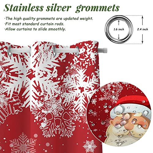 AWERT Santa Christmas Curtains 2 Panels 42x63in Blackout Grommets – Living Room Decor
