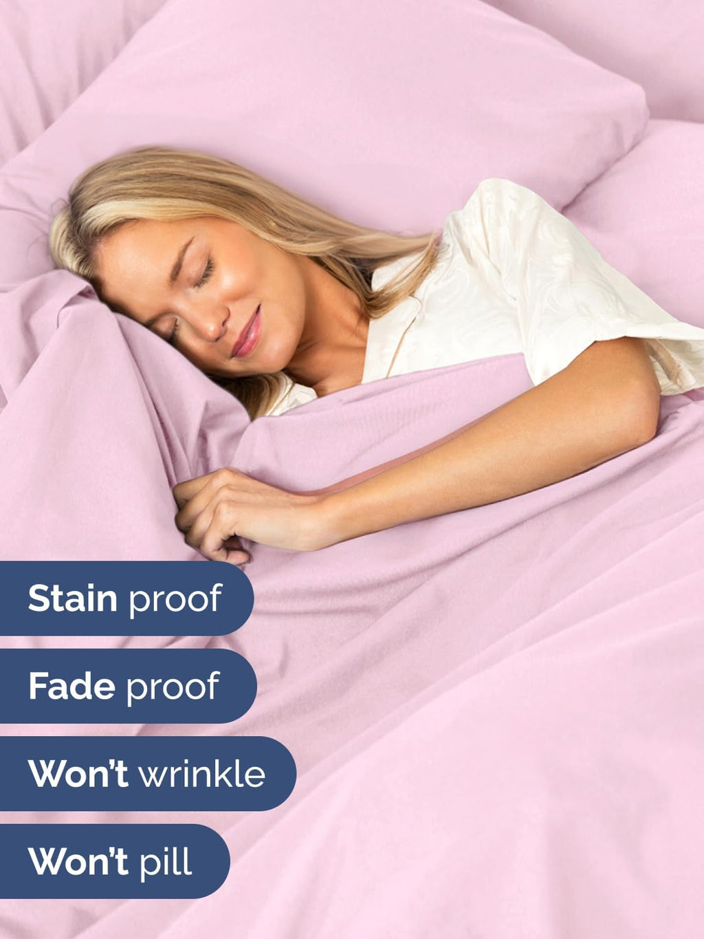 Skiennix Extra Deep Split King Sheet Set - 7 Piece Breathable Cooling Bedding - Soft Wrinkle-Free Light Pink