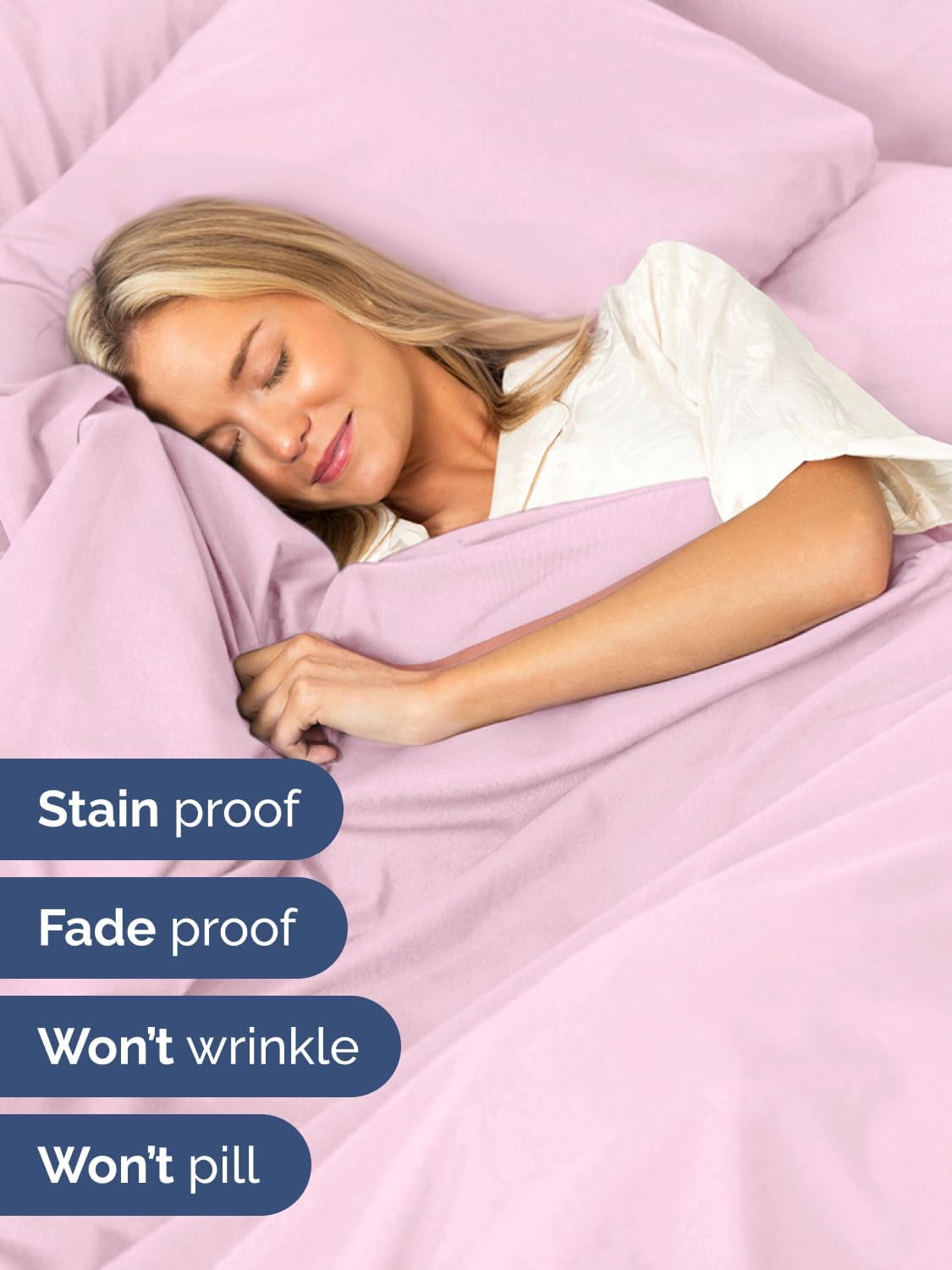 Skiennix Extra Deep Split King Sheet Set - 7 Piece Breathable Cooling Bedding - Soft Wrinkle-Free Light Pink