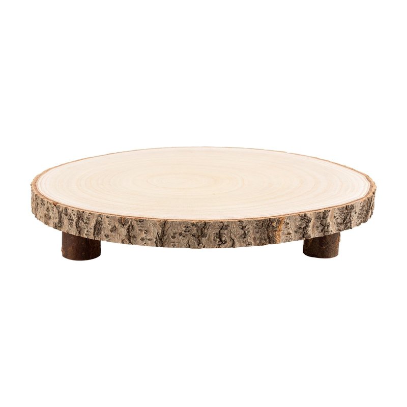 Ruizhihu Wood Cake Stand, 10-11 Inch Wood Slice With Legs, Rustic Slice Cake Stand, for Wedding Table Centerpieces, Woodlandthemed Parties, Event, Birthday Party